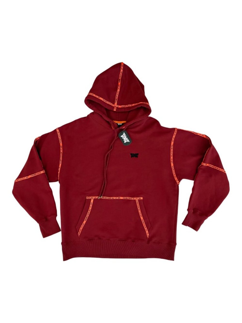 PXG Unisex Contrast Tape Hoodie Rust Size Large Pullover Golf Sweatshirt